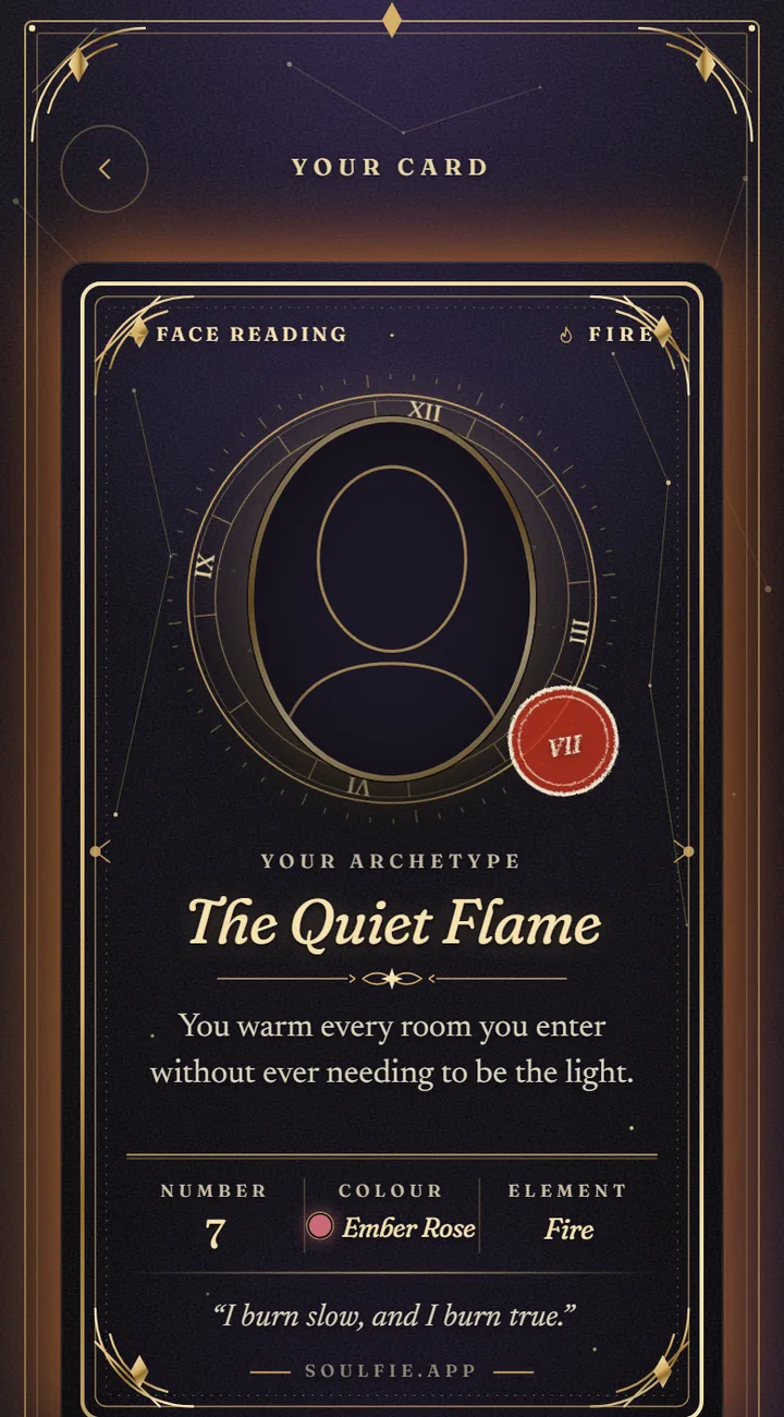 Soulfie: kortet «The Quiet Flame»